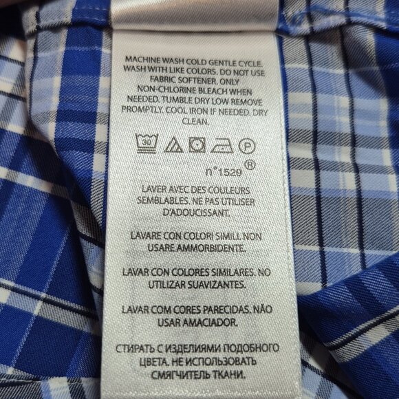 Polo Ralph Lauren Men's Shirt Size M Short Sleeve Plaid Dk Blue Performance (60) - Picture 8 of 13